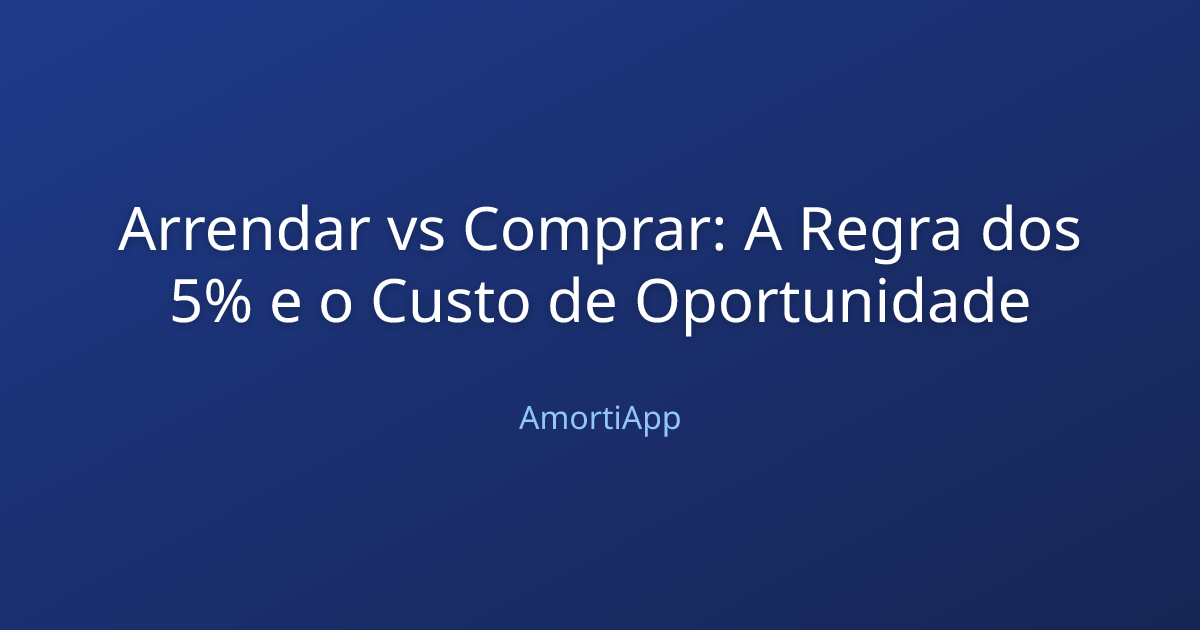 Arrendar vs Comprar: A Regra dos 5% e o Custo de Oportunidade